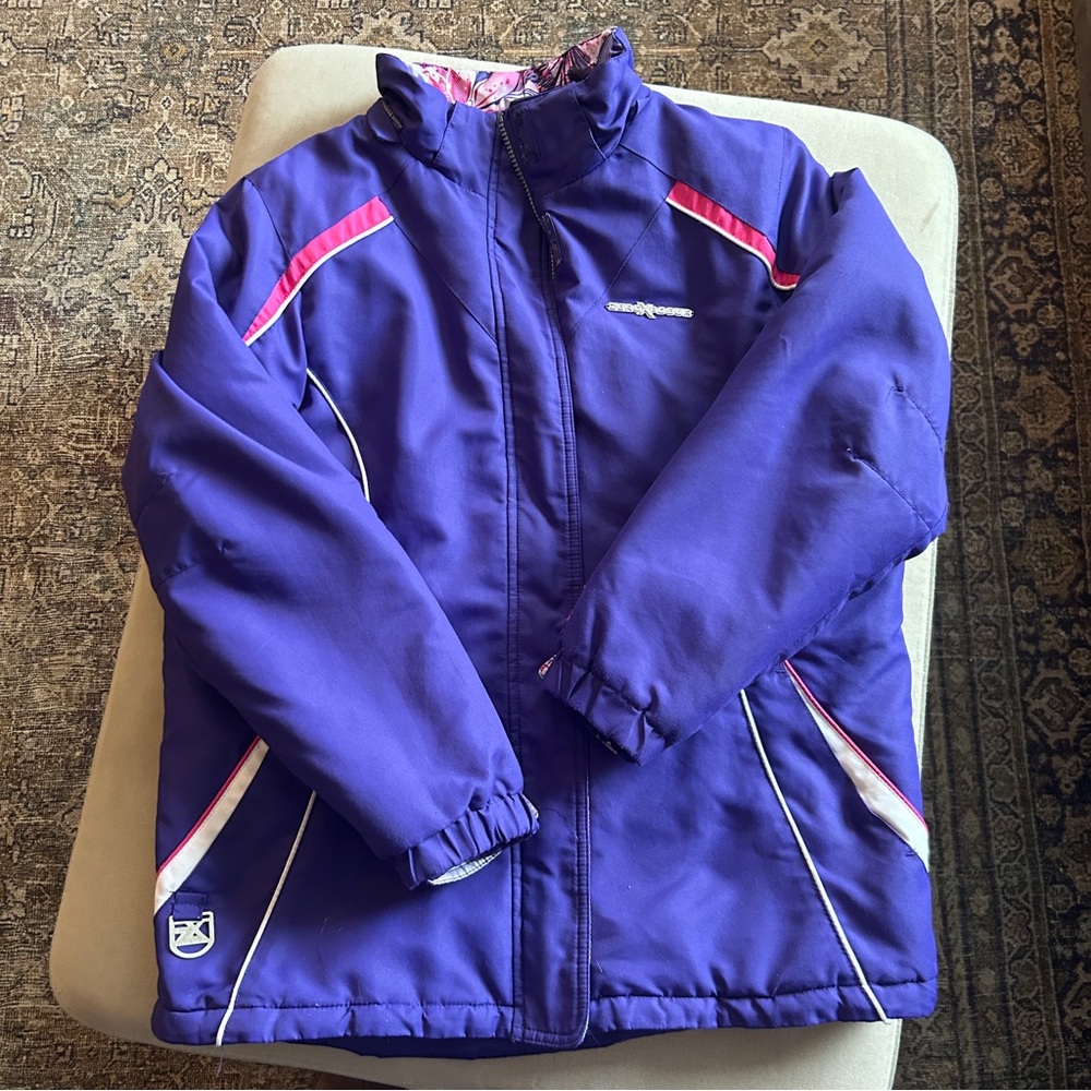 ZeroXposur Purple and Pink Puffer Jacket Sporty Design